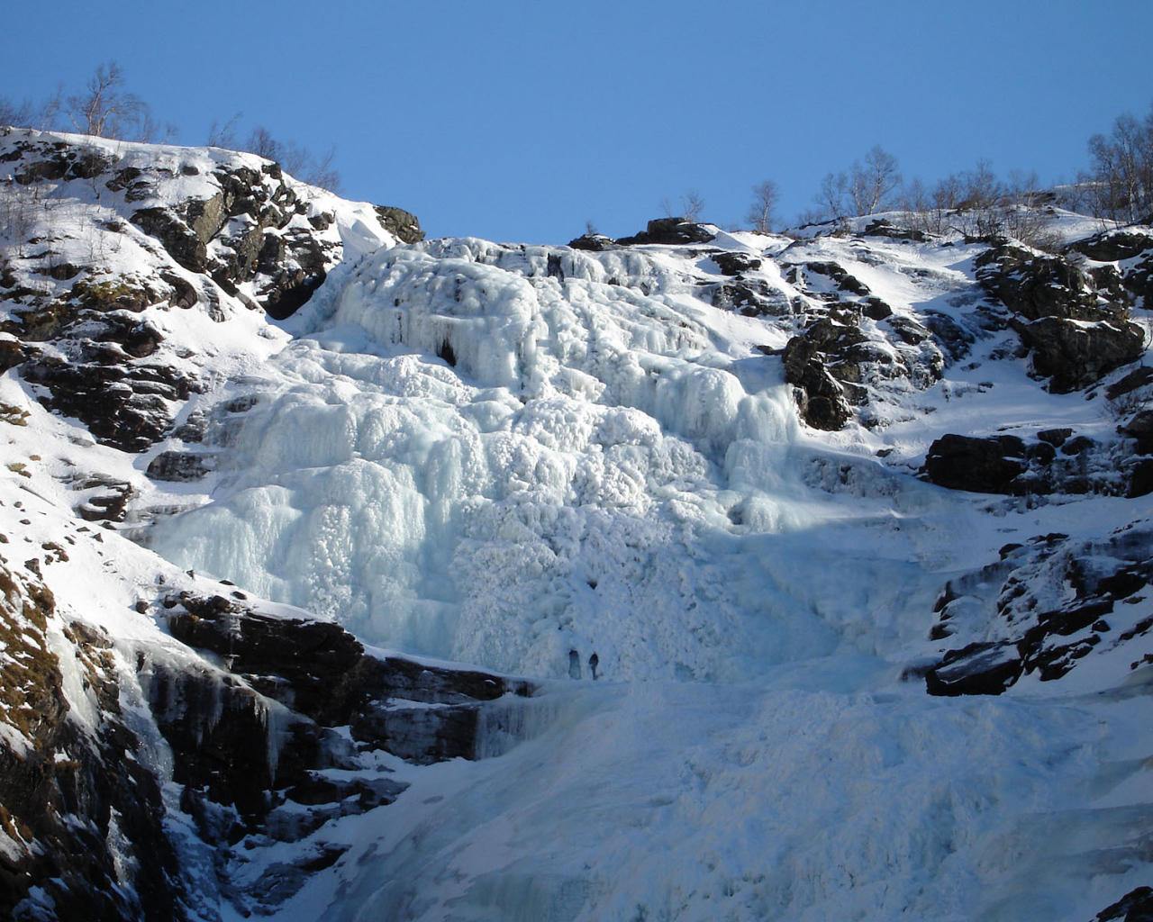 Замерзший водопад Кьосфоссен