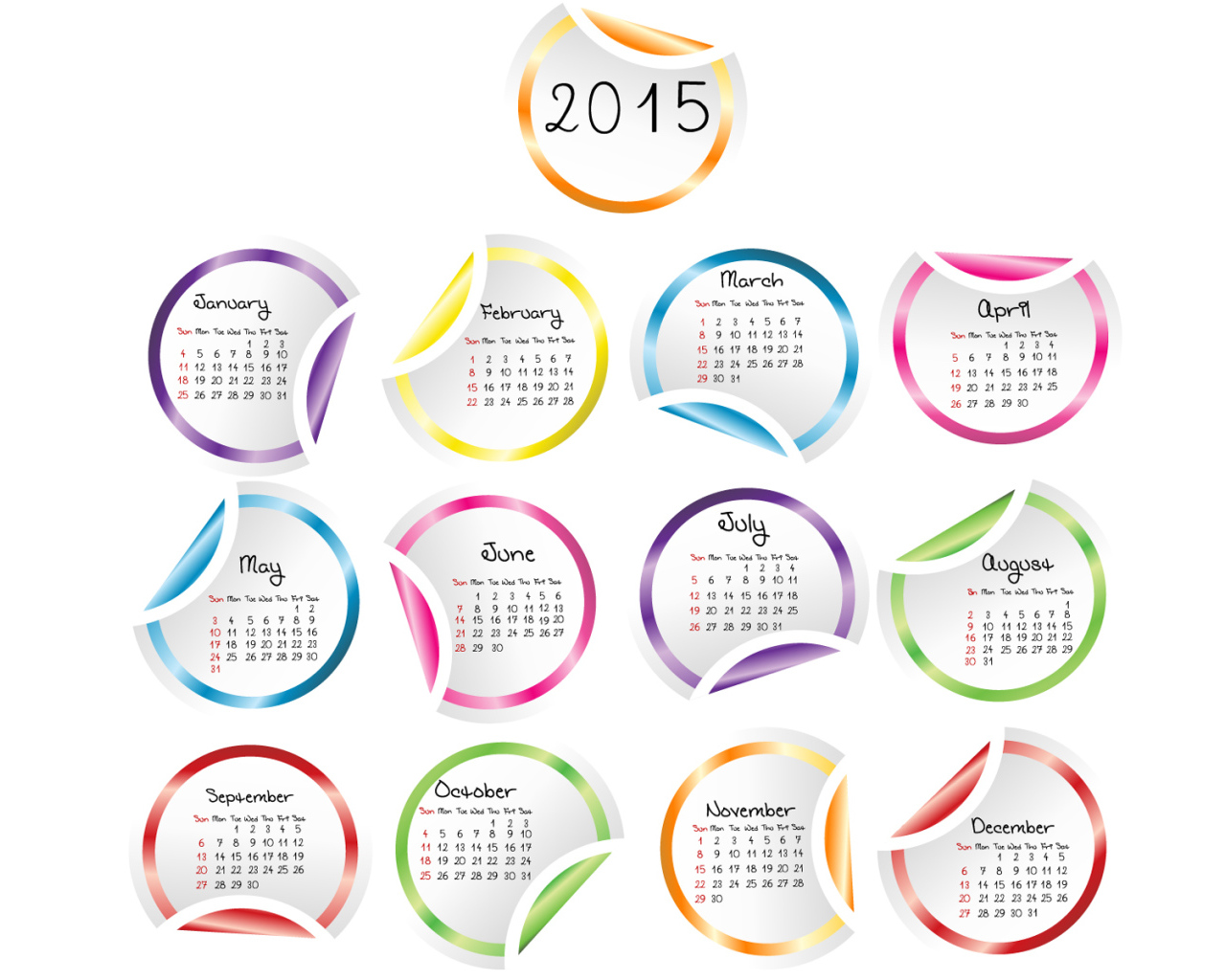 Календарь на Новый Год 2015
