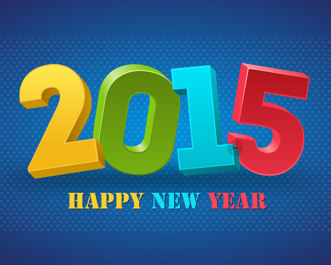 Красочная открытка на Новый Год 2015