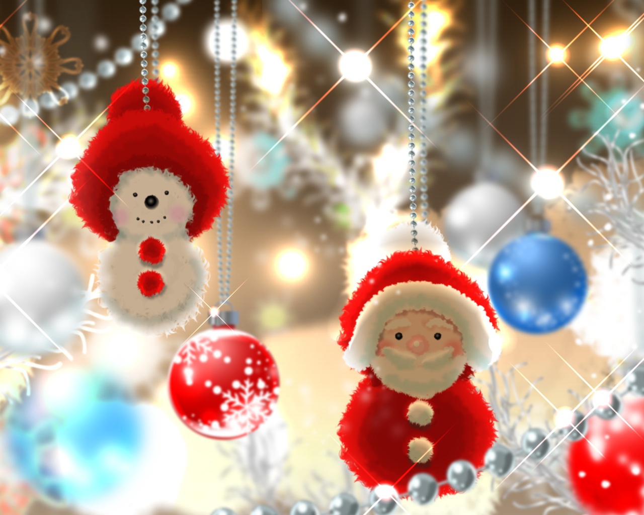 Игрушки Дед Мороз и снеговик