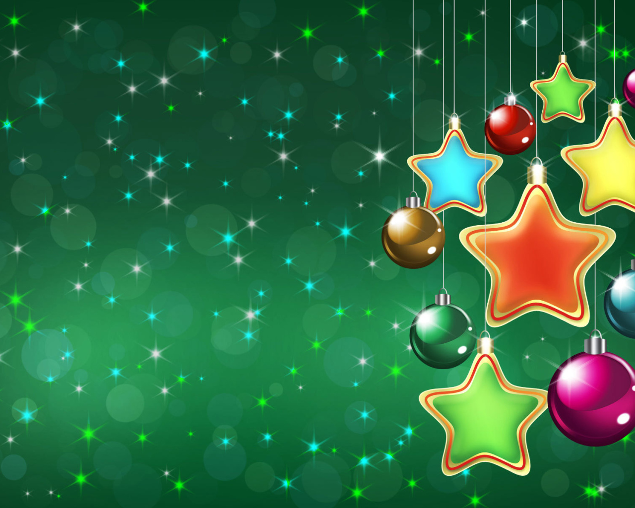 Звездочки на зеленом фоне