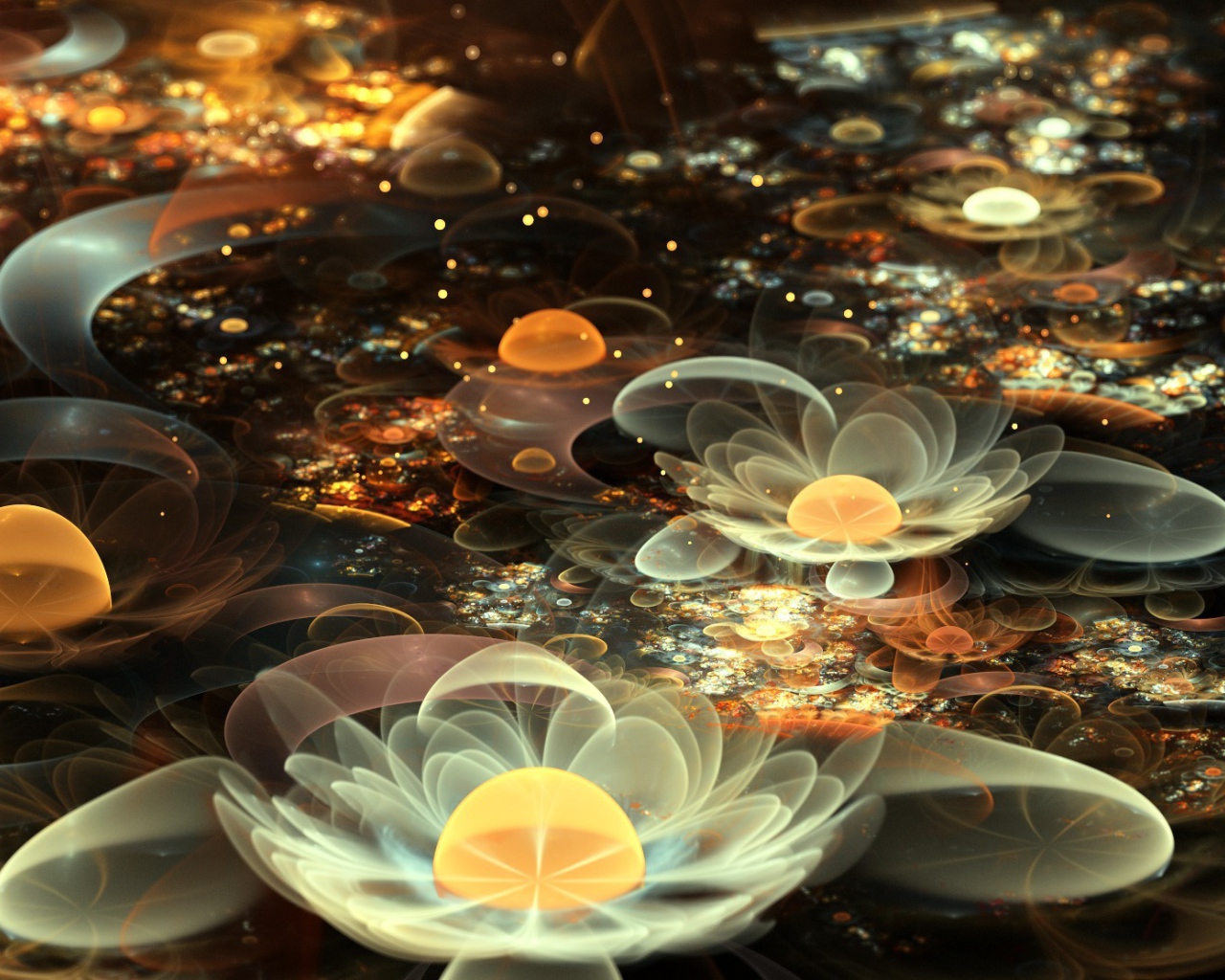 Абстрактные лилии и цветы