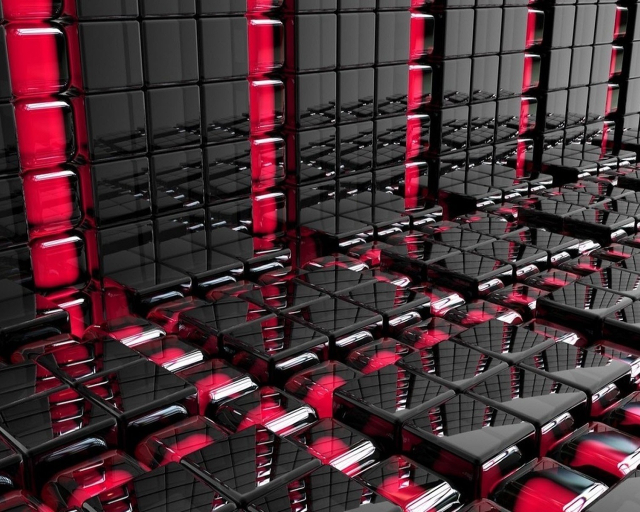 Абстракция из черных и розовых плиток