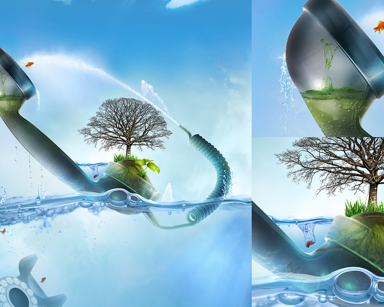 Абстракция с телефонной трубкой