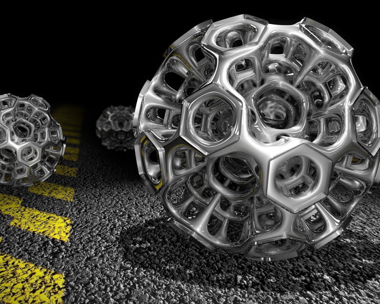 Шары на асфальте