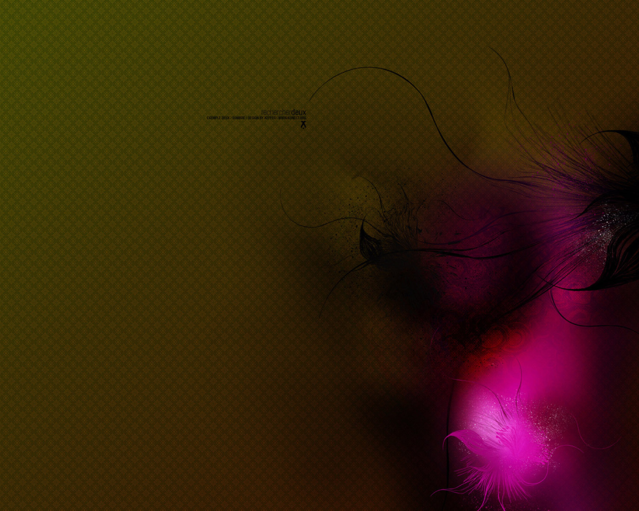 Черная и розовая пушинка