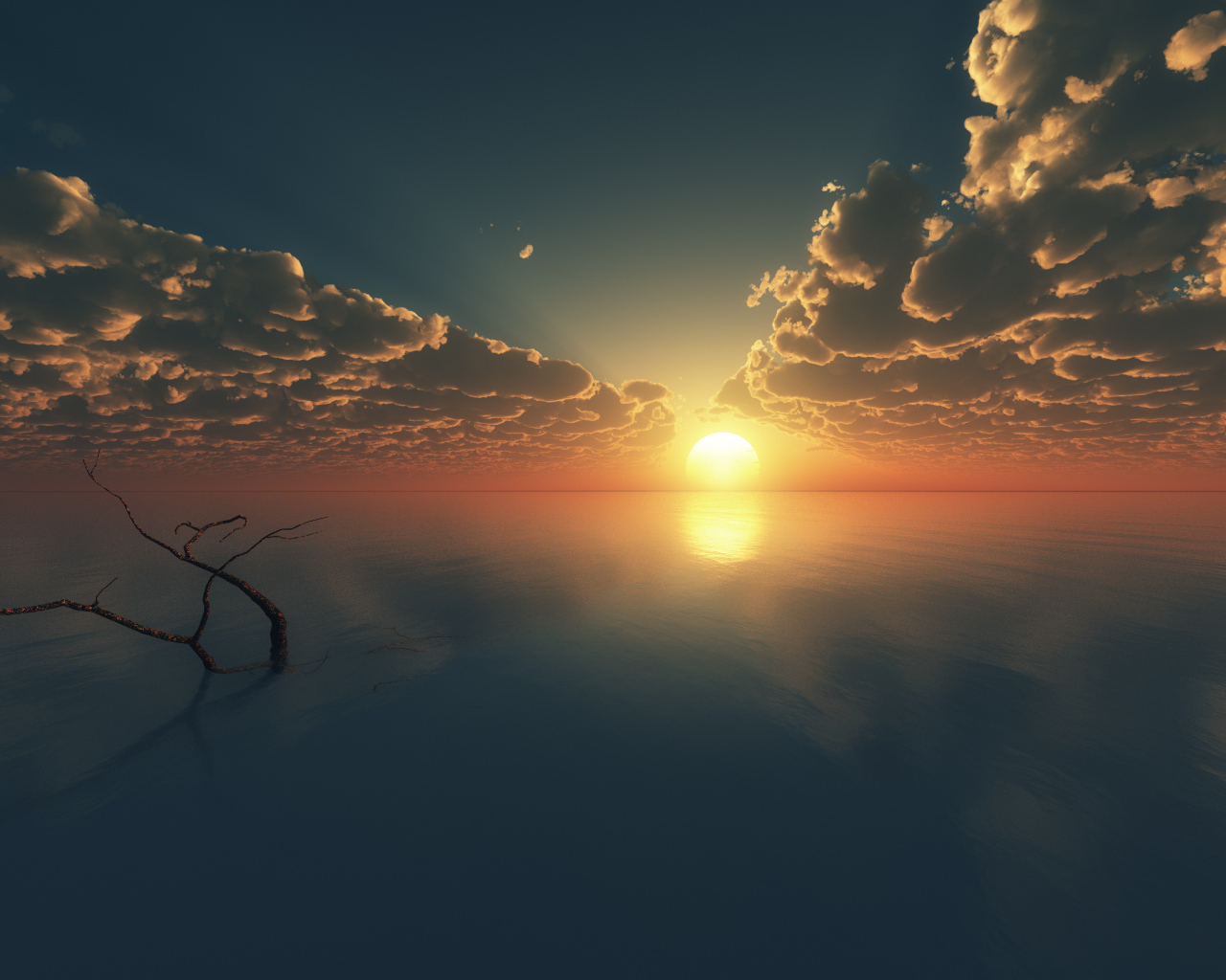 Облачное небо и закат