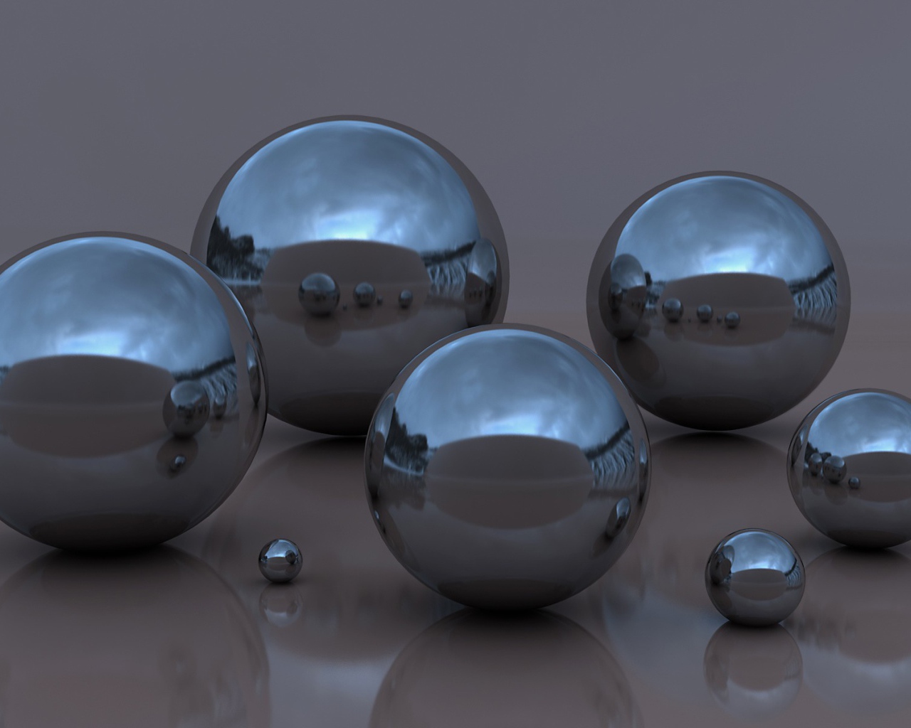Блестящие шары с отражением