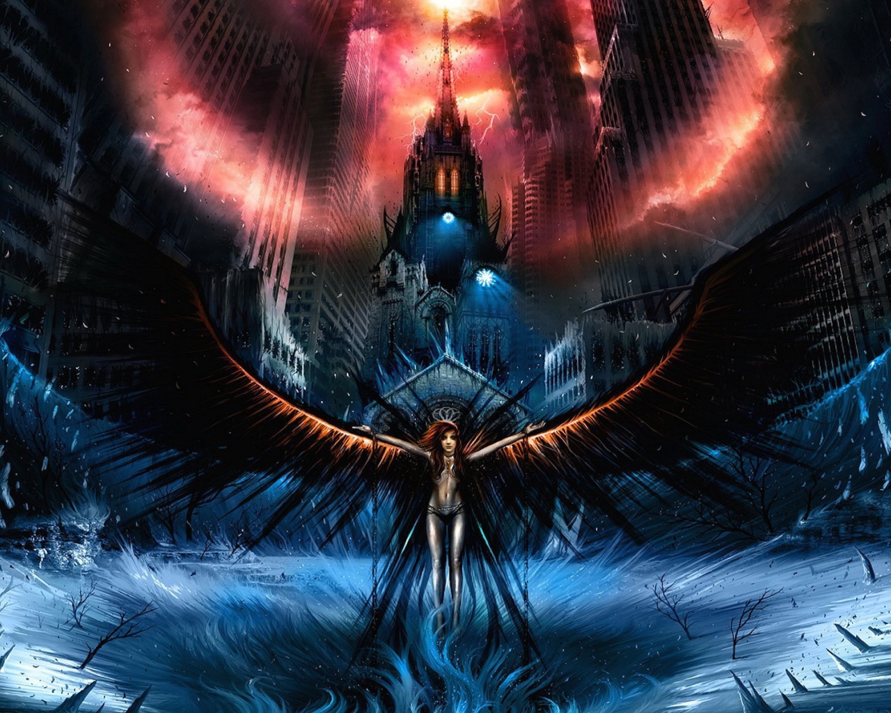 Ангел с черными крыльями