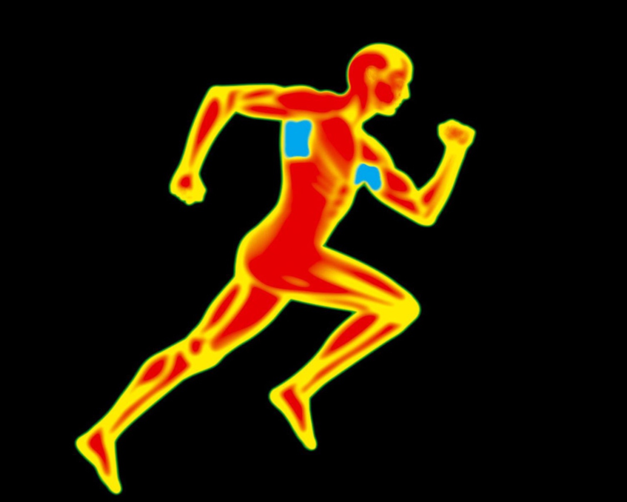 Термограмма бегущего человека