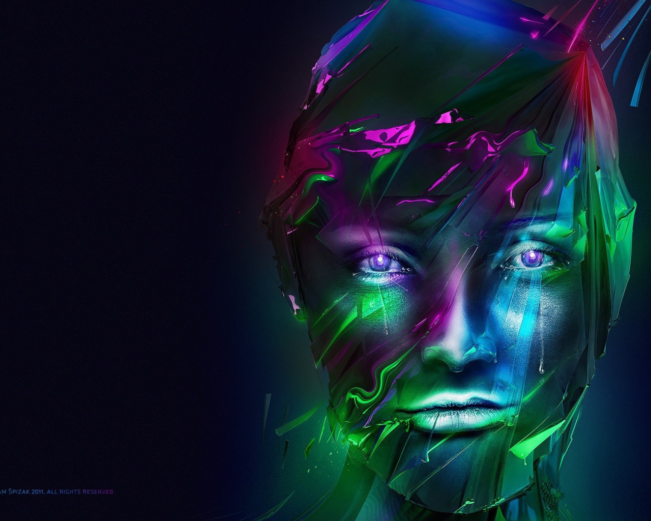 Компьютерная графика на синем фоне