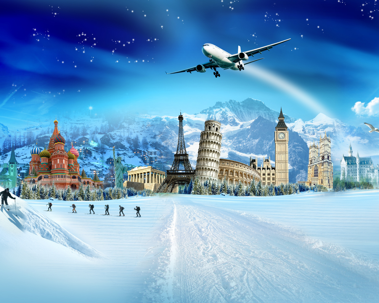 Знаменитые сооружения на снегу