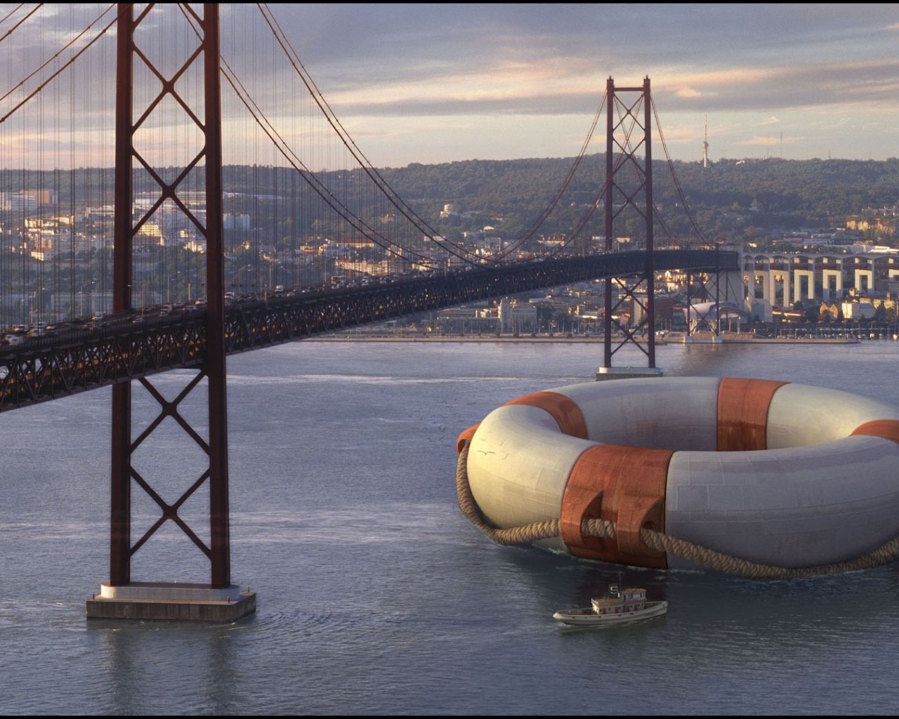 Огромный спасательный круг