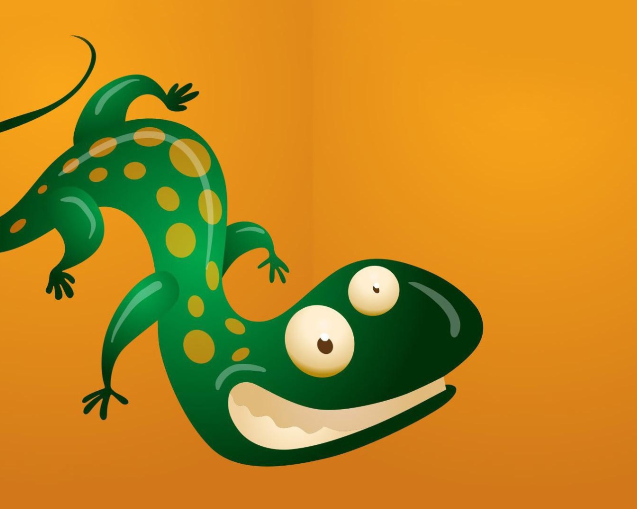 Ящерица на оранжевом фоне