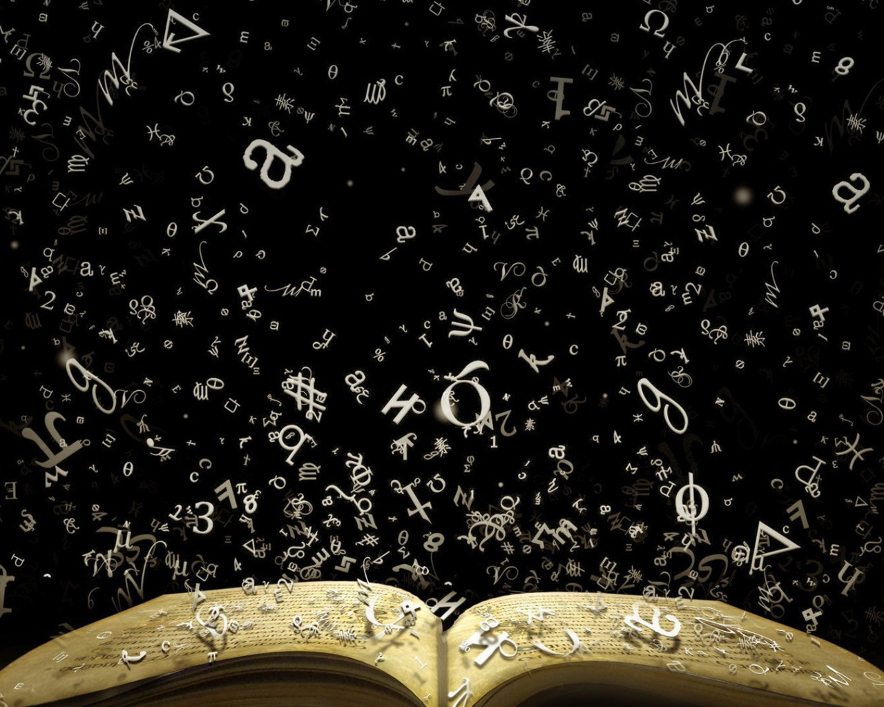 Буквы летят из книги