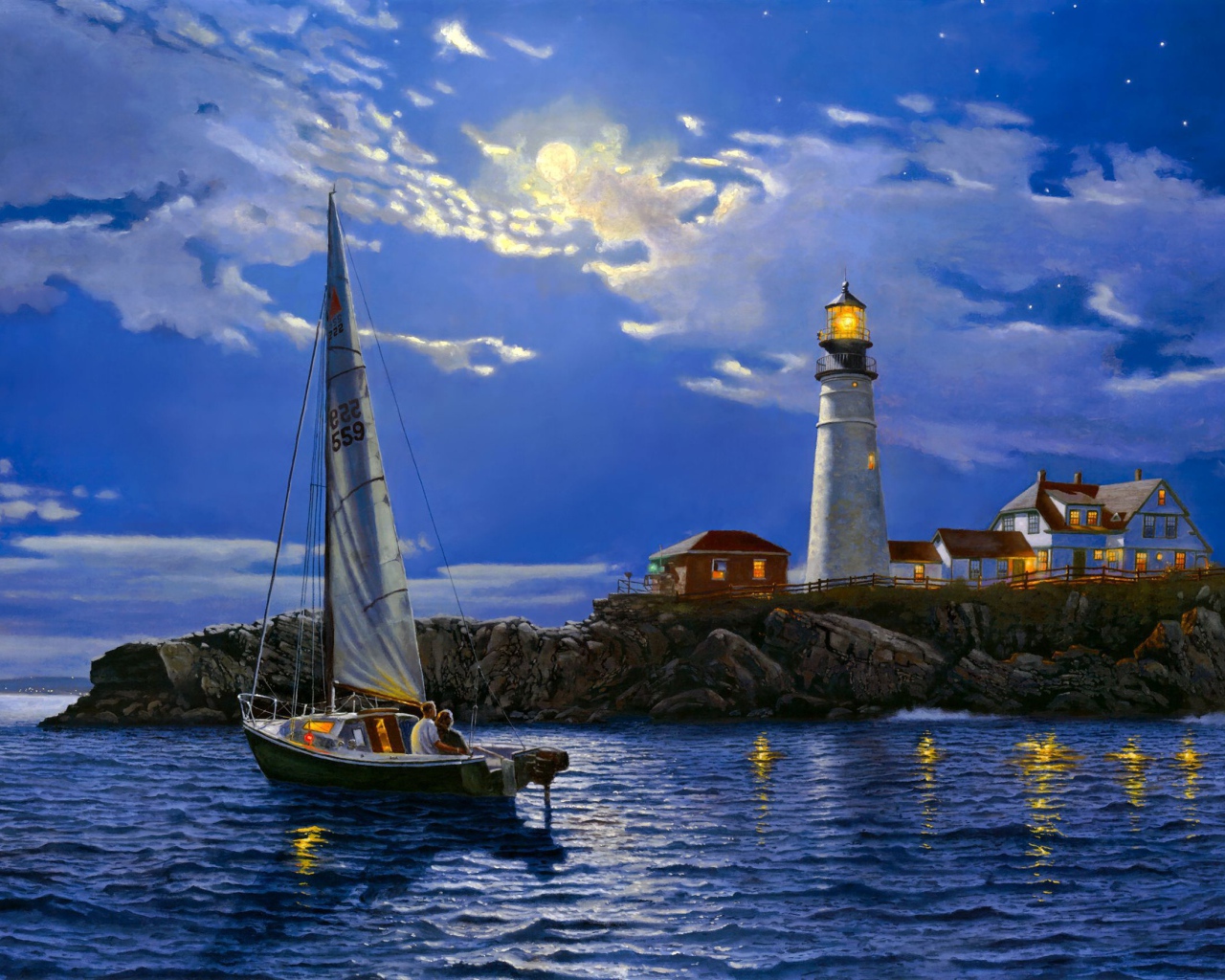 Милая пара на яхте