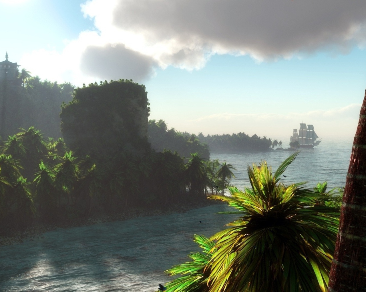 Корабль подходит к берегу