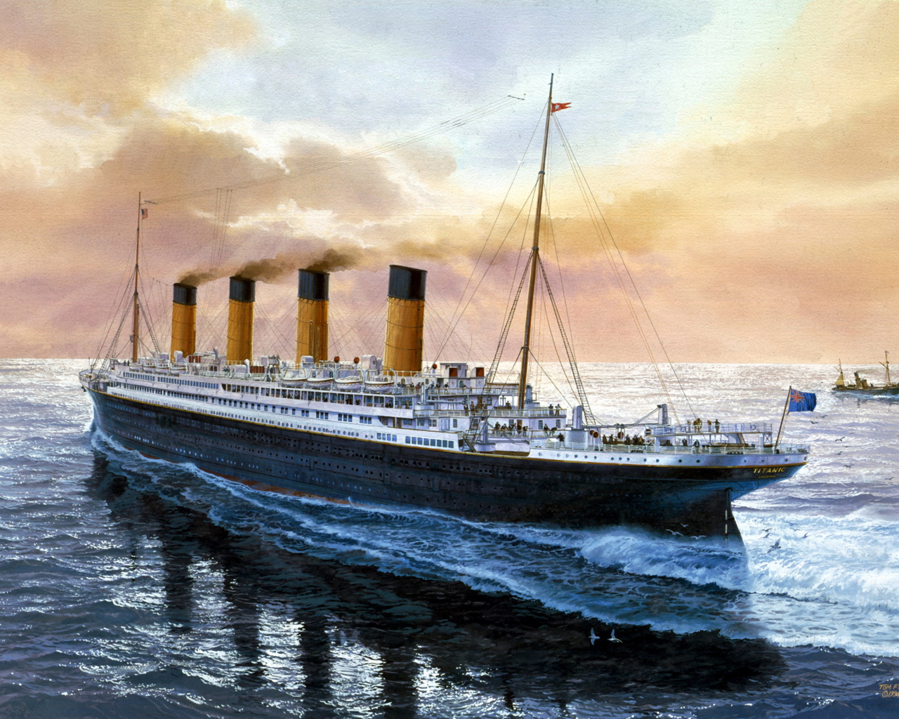 Титаник рассекает воды моря
