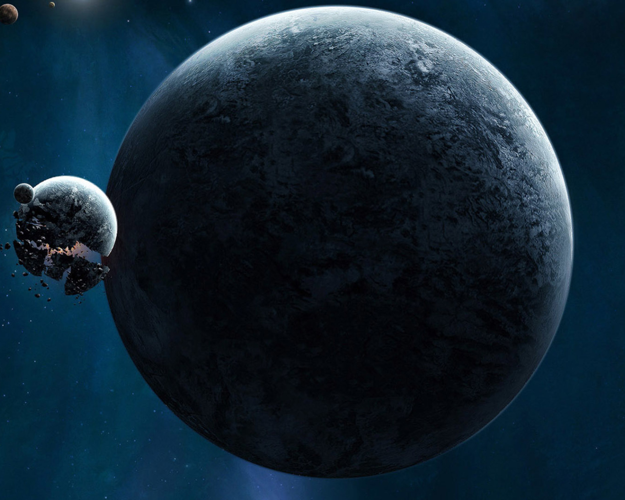 Взрыв спутника планеты