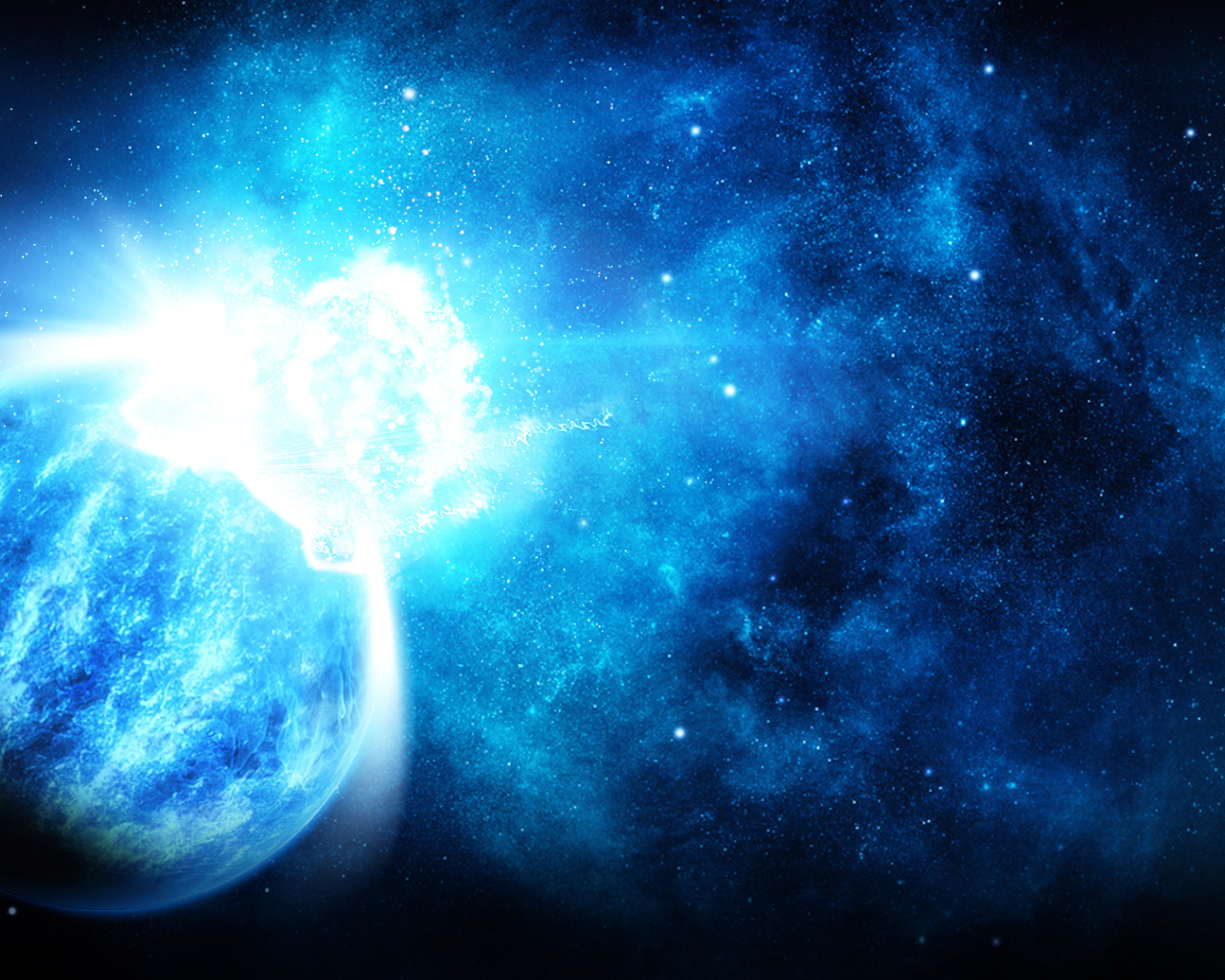 Вспышка голубой энергии