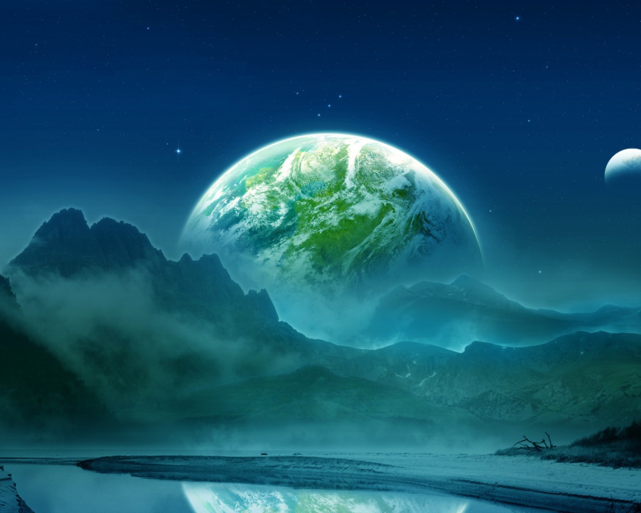 Aйсберги около планеты