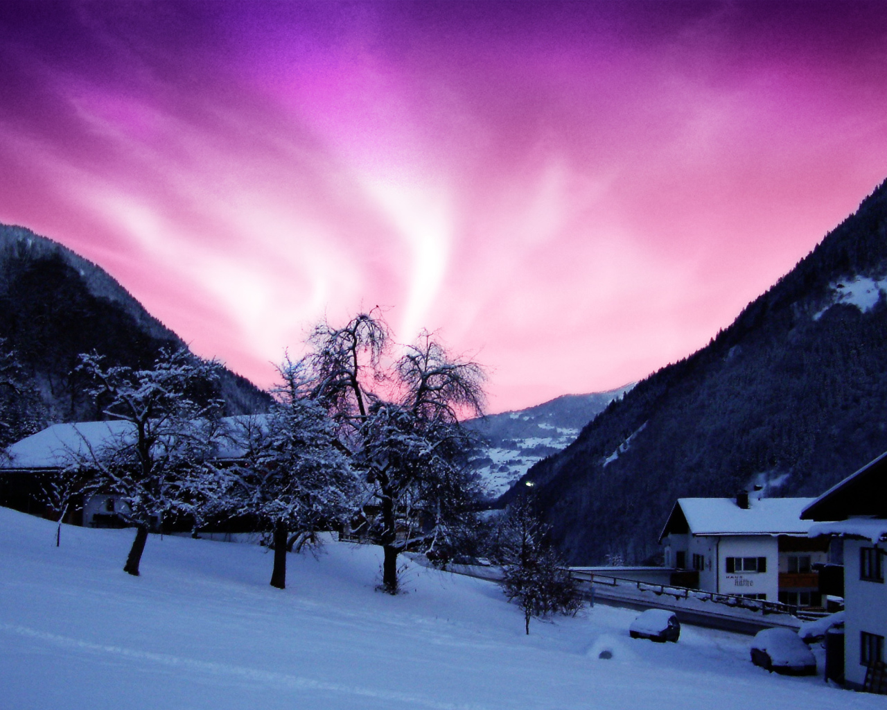 Северное сияние на Аляске