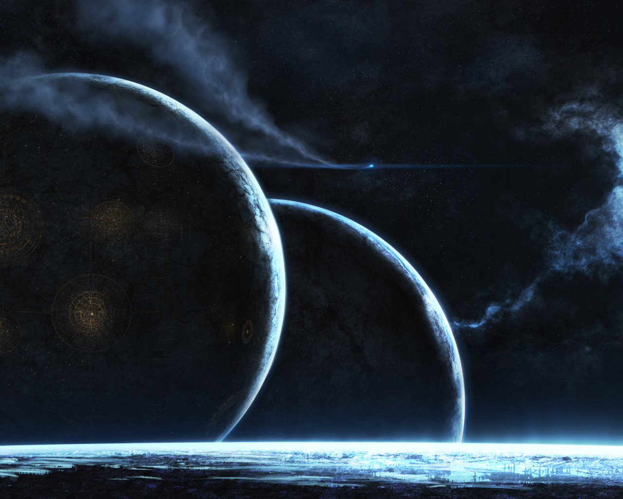 Планеты и туманность