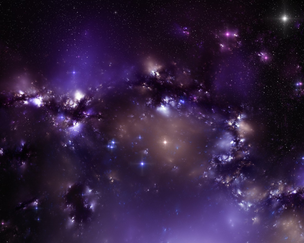 Фиолетовые звезды во вселенной