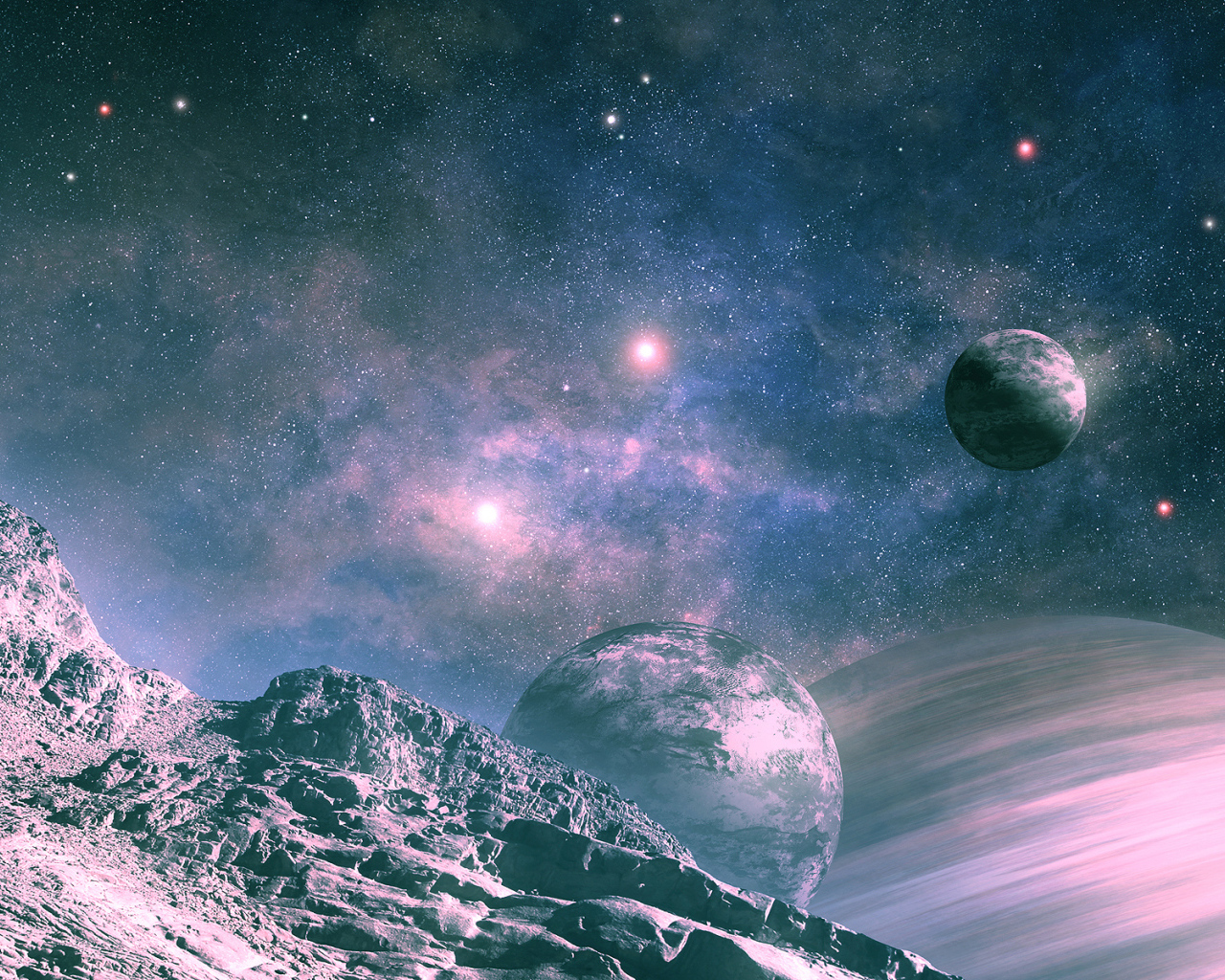 Ландшафт спутника планеты