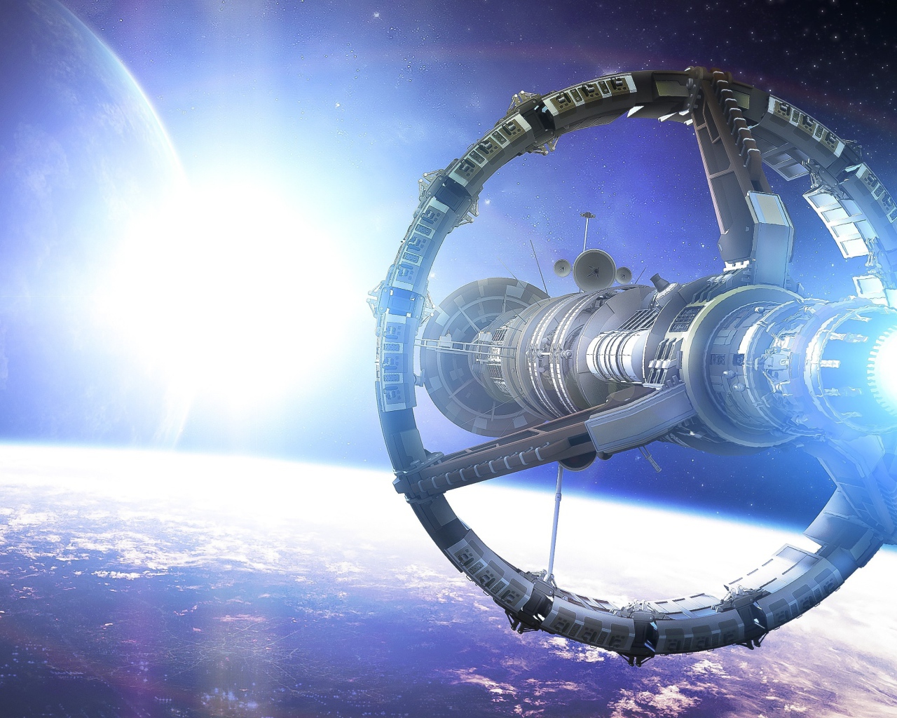 Космический корабль на орбите