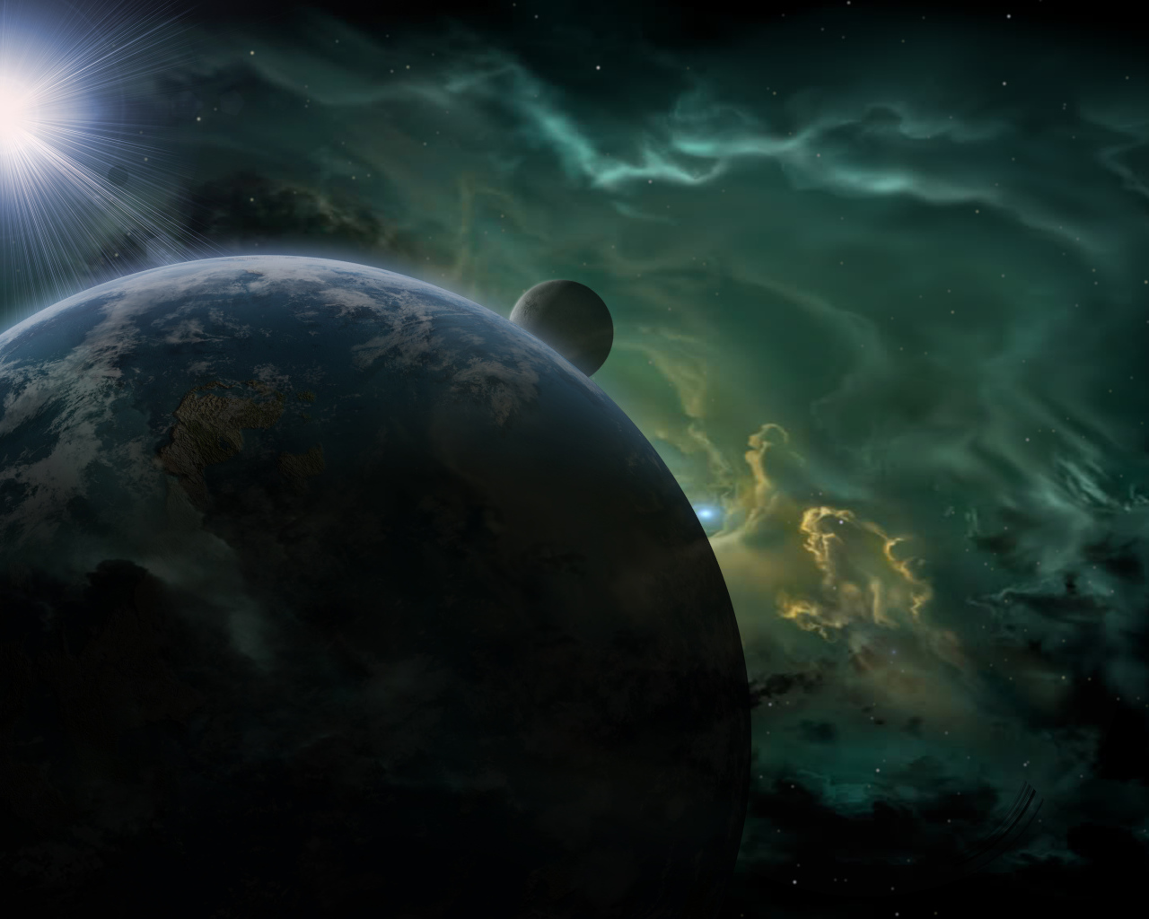 Планета в солнечном свете