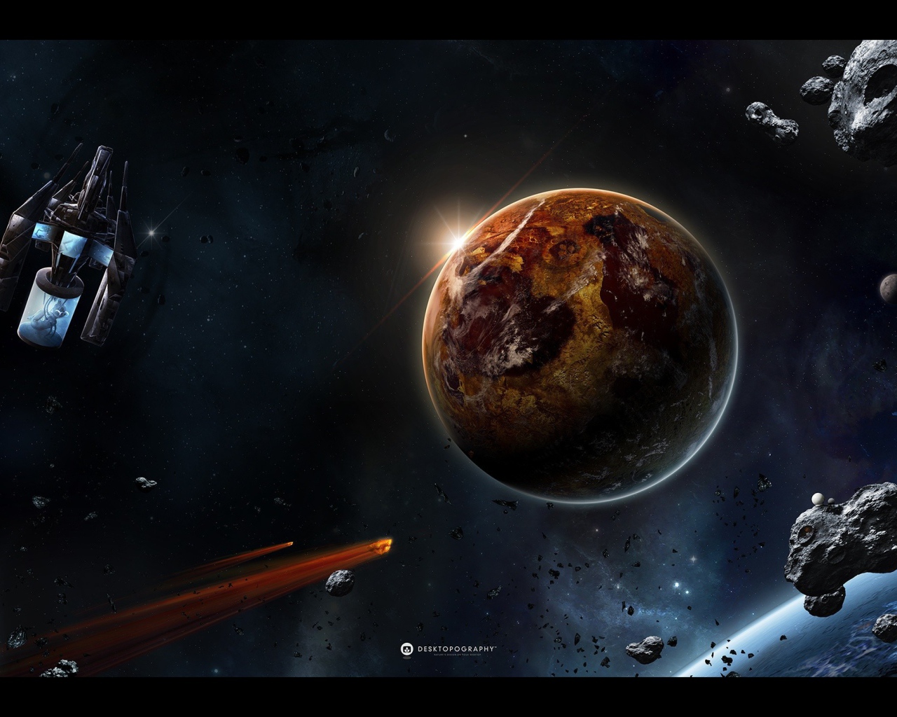 Космический корабль и метеориты