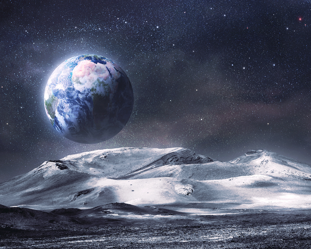 Вид на землю с луны