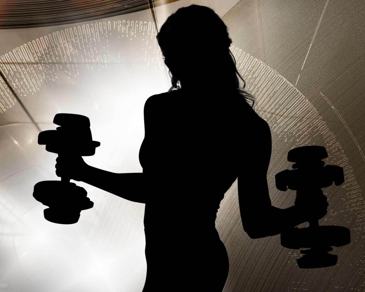 Силуэт девушки занимающейся фитнесом