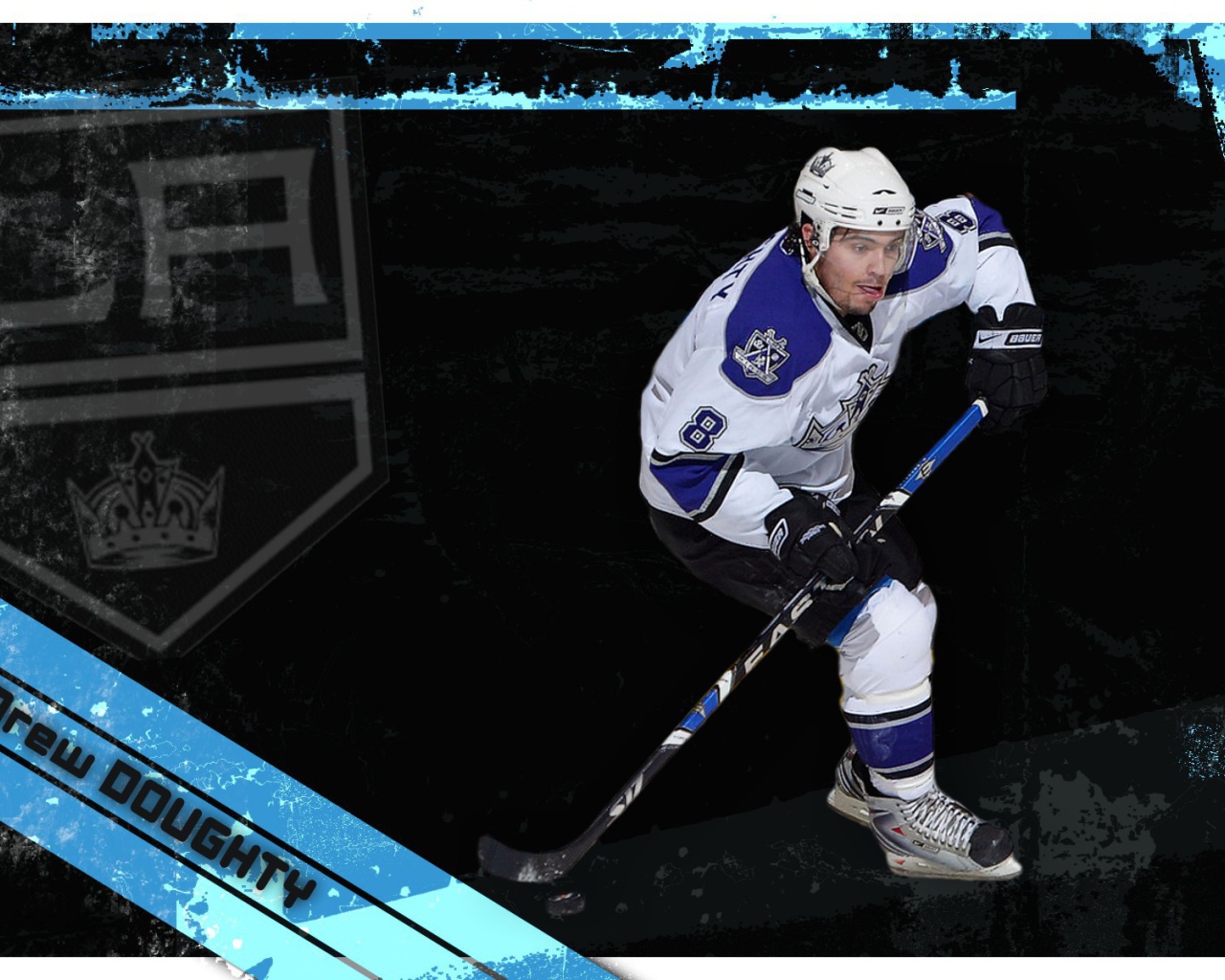 Дрю Даути на черном фоне