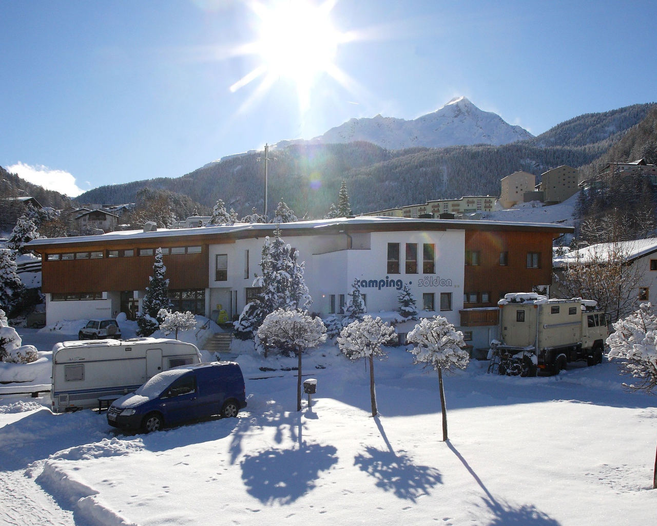Кемпинг на горнолыжном курорте Зёльден, Австрия