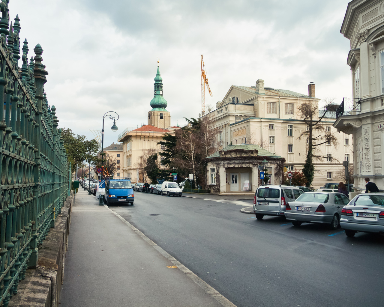 Городская улица на курорте Баден, Австрия