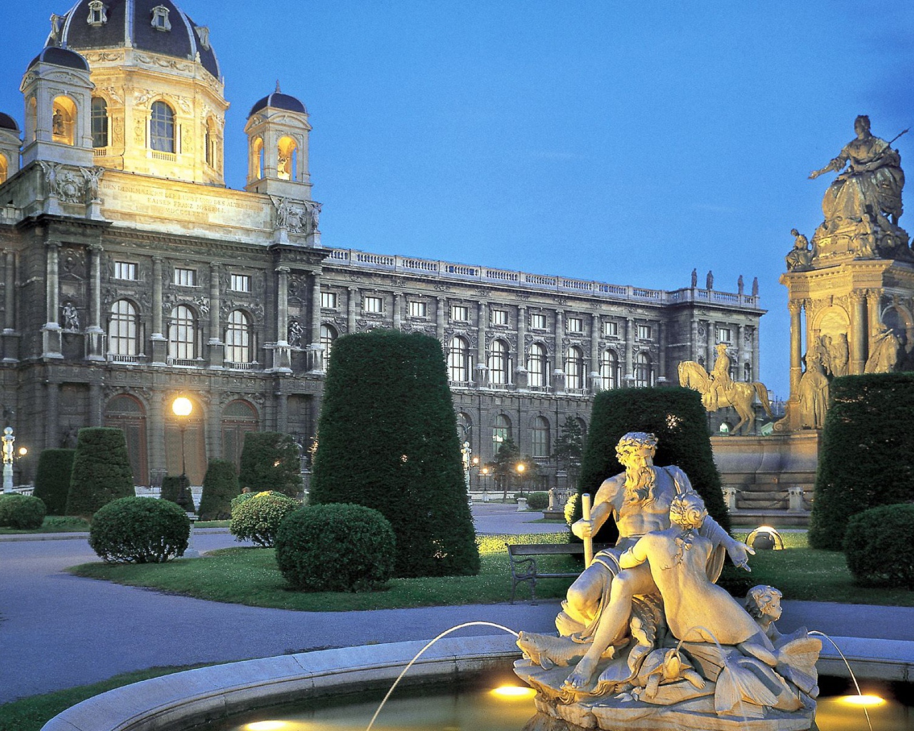 Фонтан в городе Вена, Австрия