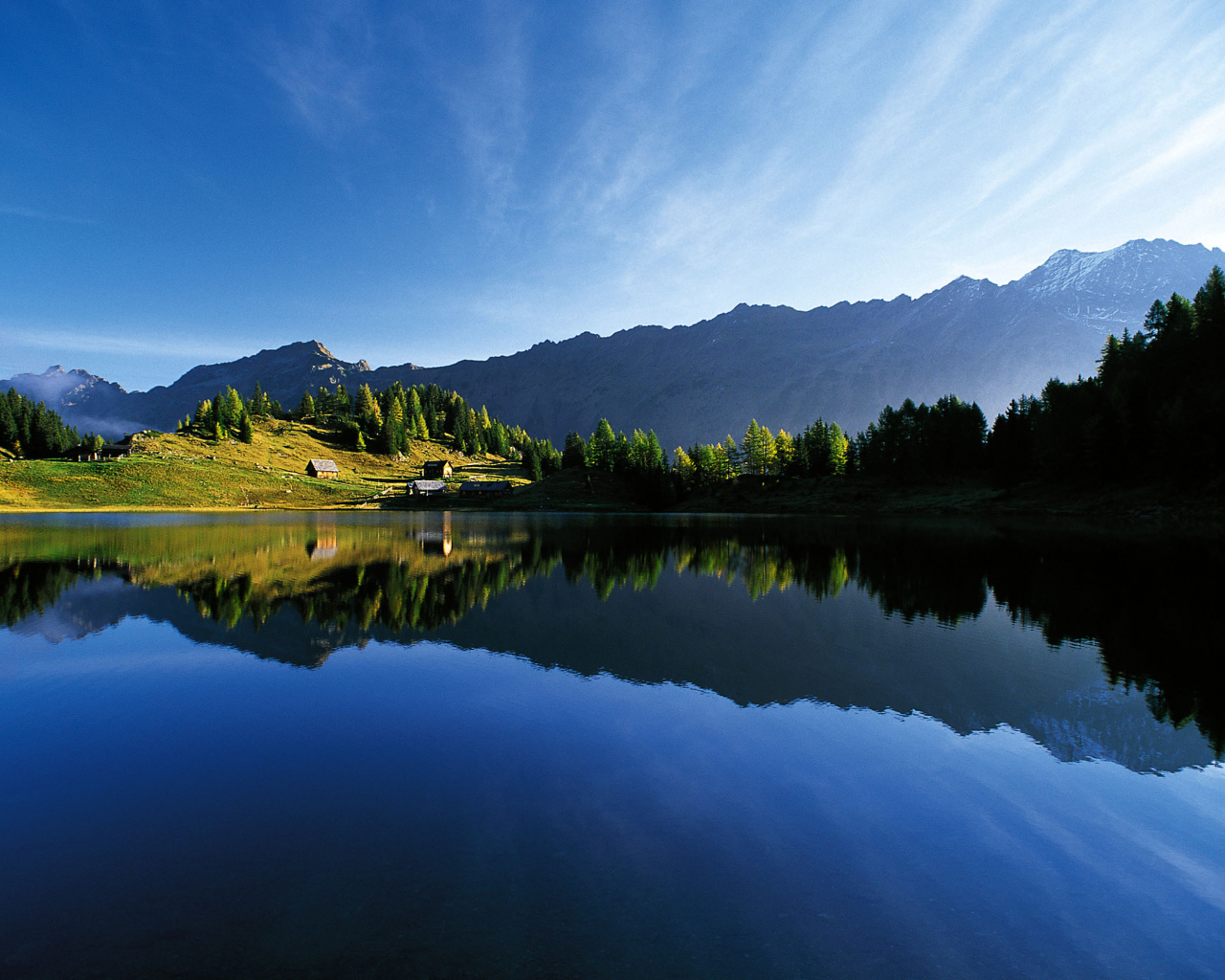Lake in the mountains at the resort of Bad Loipersdorf, Austria
