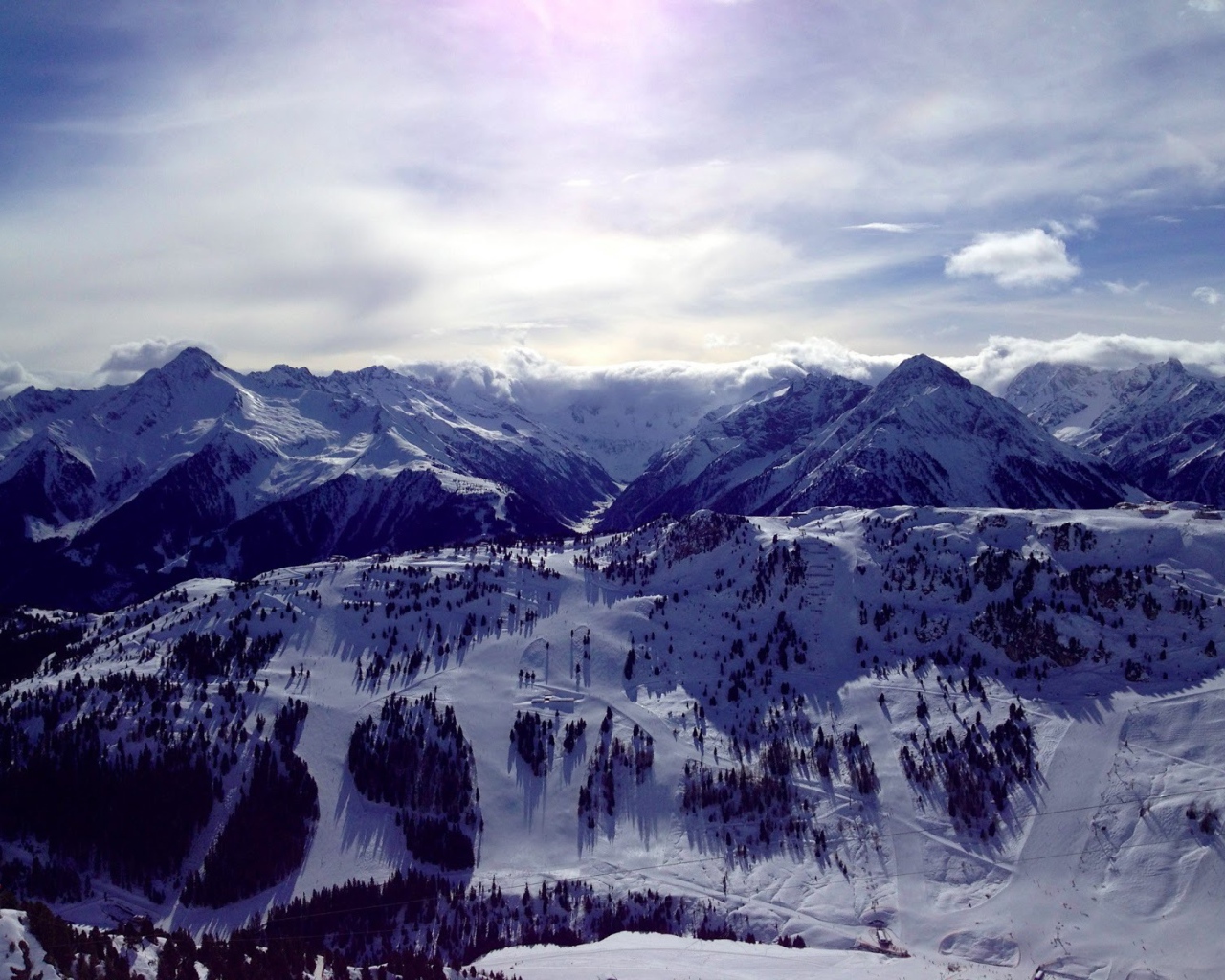 Горы на горнолыжном курорте Майрхофен, Австрия