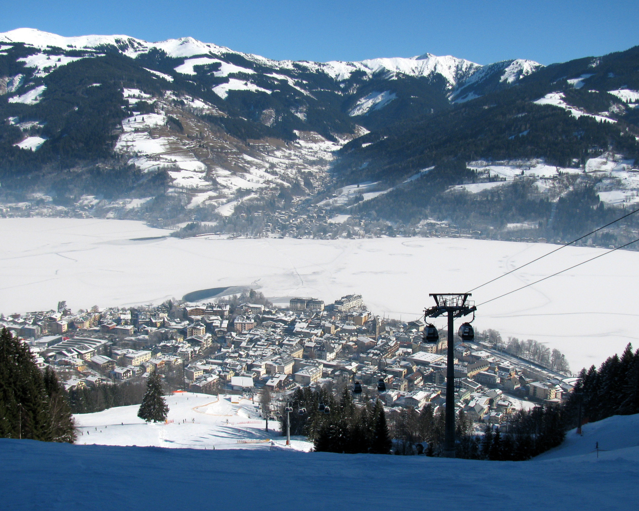 Панорама на курорте Цель-ам-Зее, Австрия