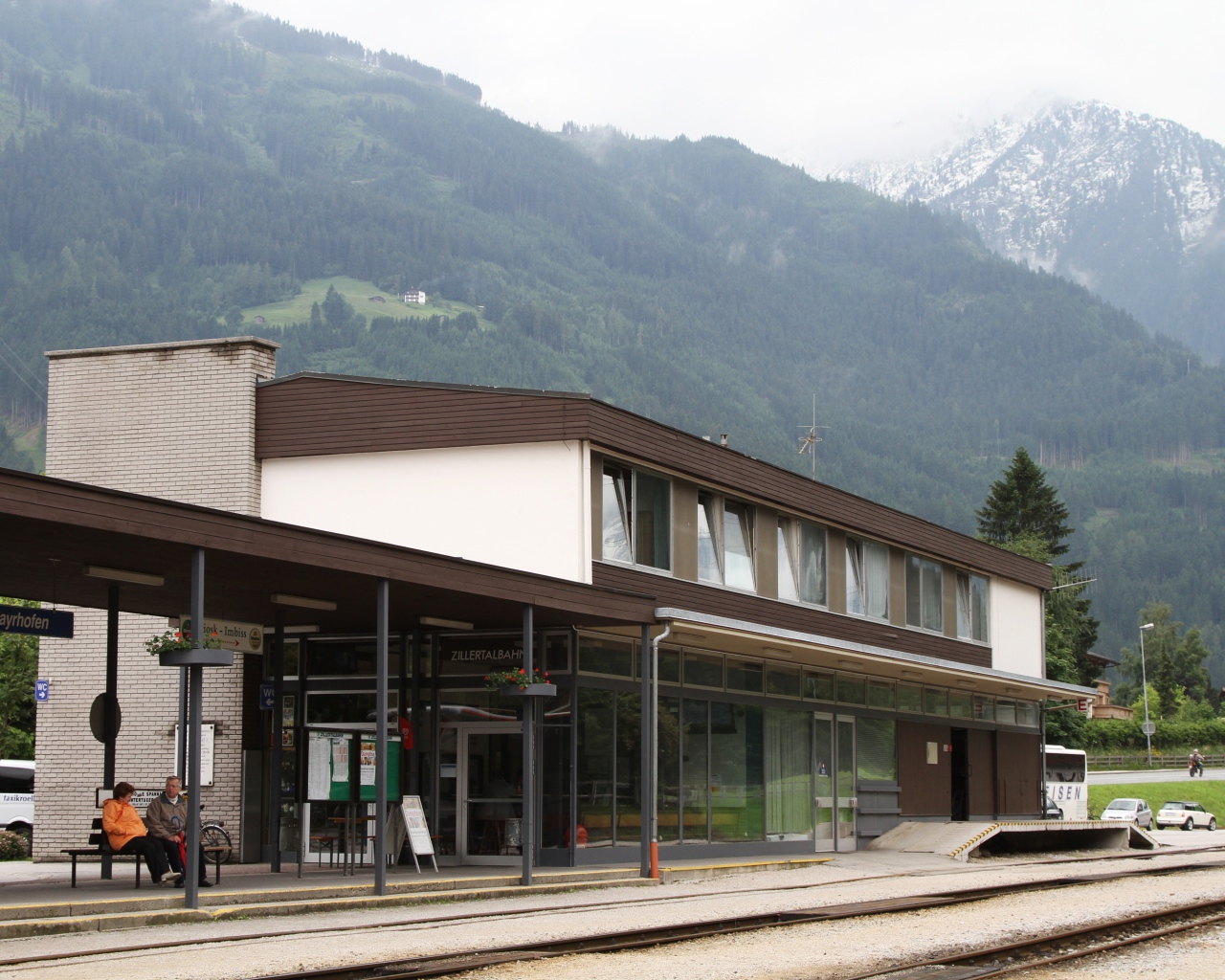 Железнодорожная станция на горнолыжном курорте Майрхофен, Австрия