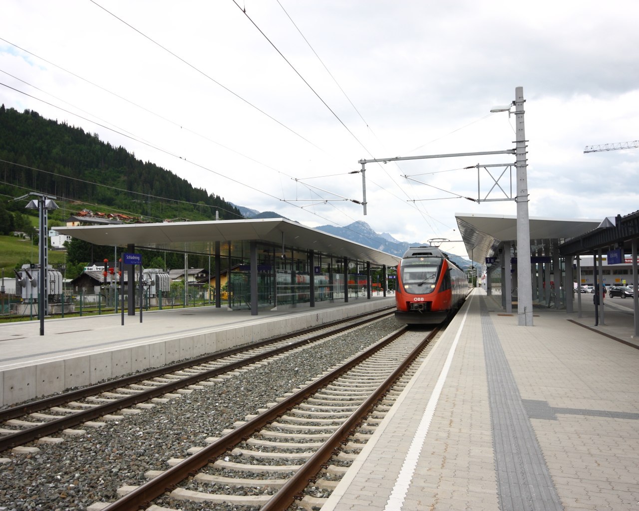 Железнодорожный вокзал на горнолыжном курорте Шладминг, Австрия