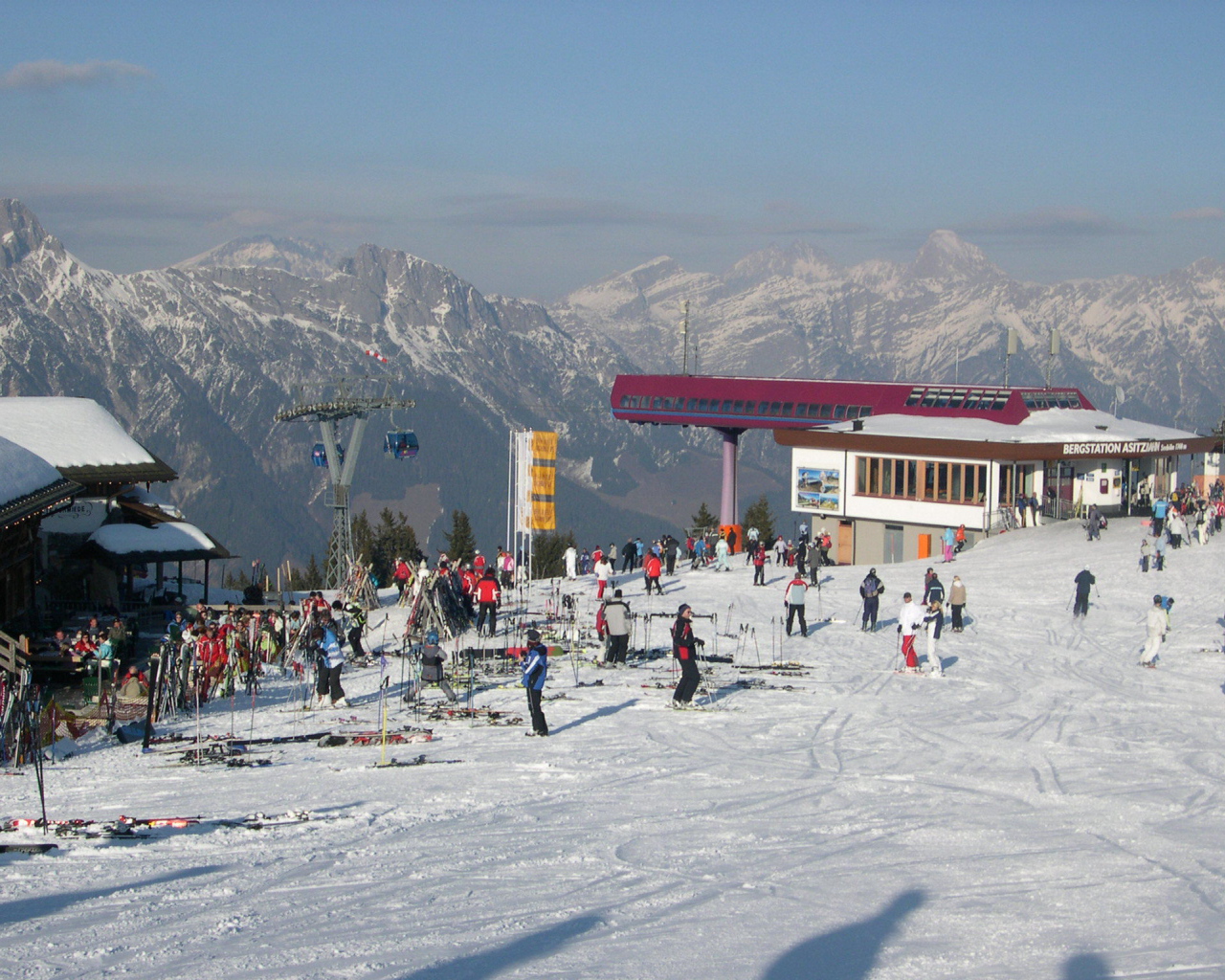 Лыжная трасса на горнолыжном курорте Заальбах Хинтерглем, Австрия