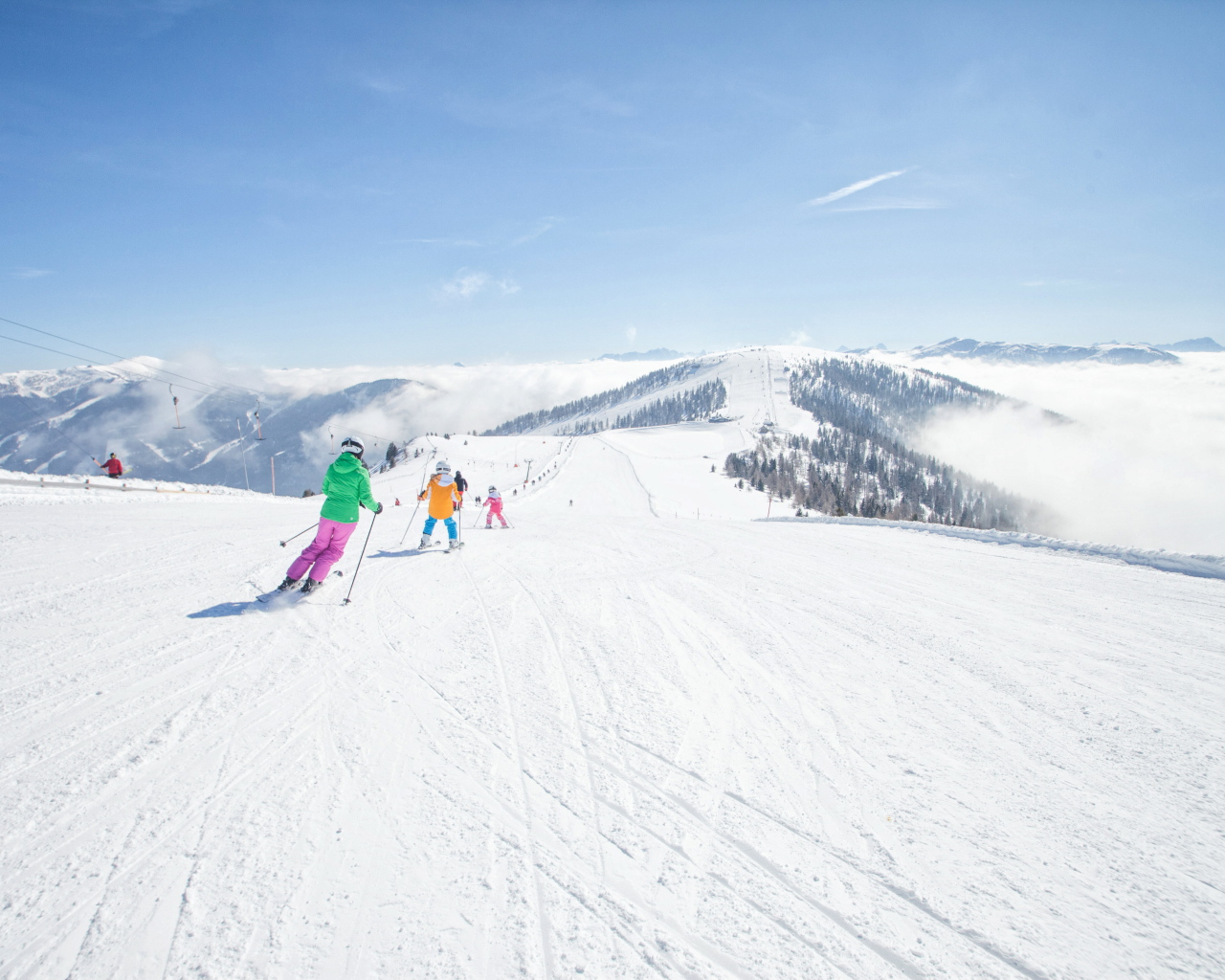 Лыжная трасса на горнолыжном курорте Бад Кляйнкирххайм, Австрия