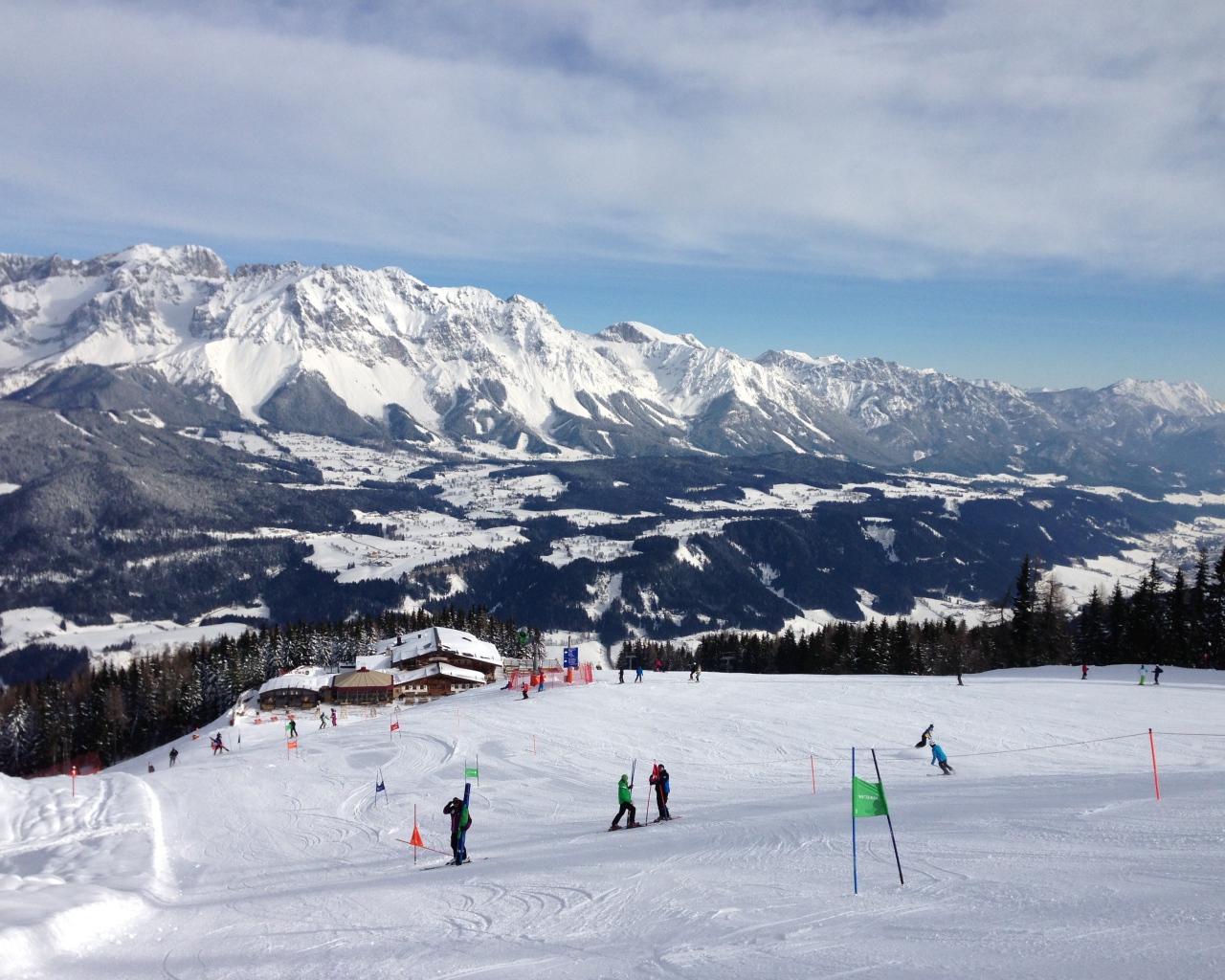 Лыжная трасса на горнолыжном курорте Шладминг, Австрия