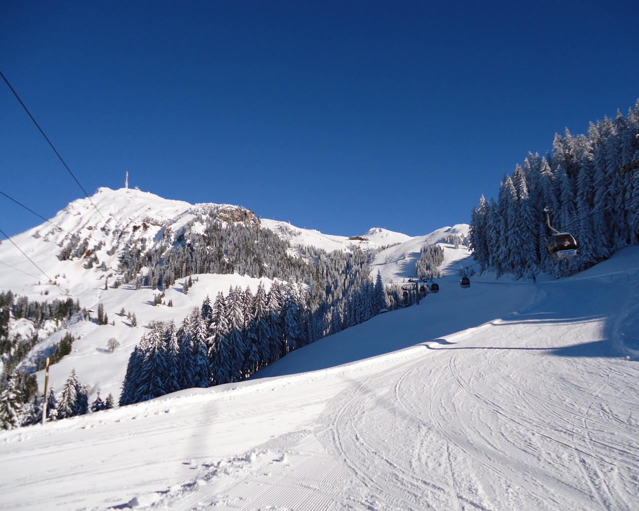 Лыжная трасса на курорте Китцбюэль, Австрия