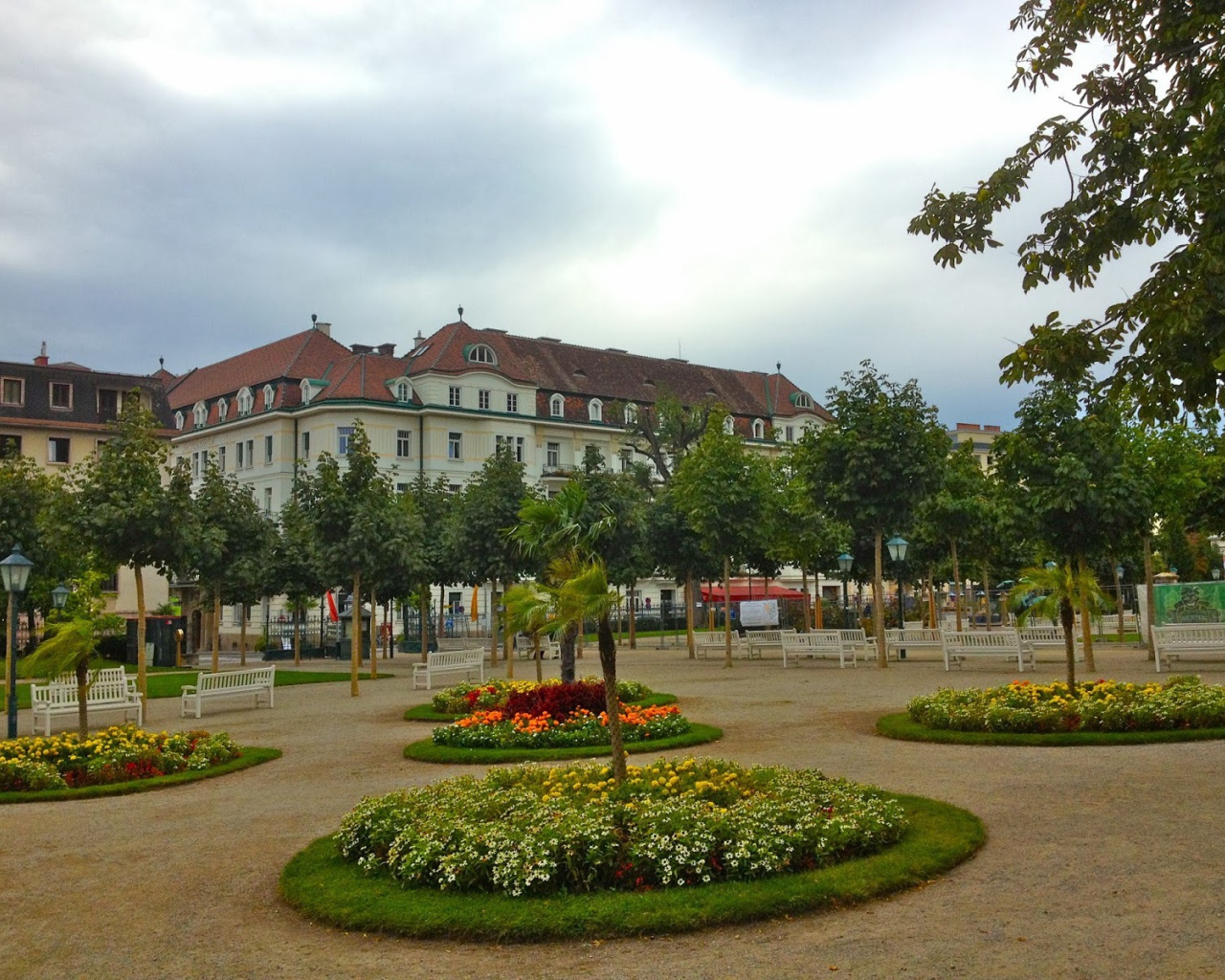 Сквер отдыха на курорте Баден, Австрия