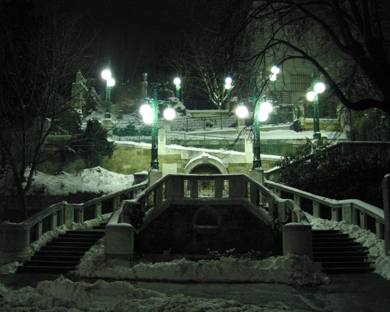 Зимний парк в городе Вена, Австрия