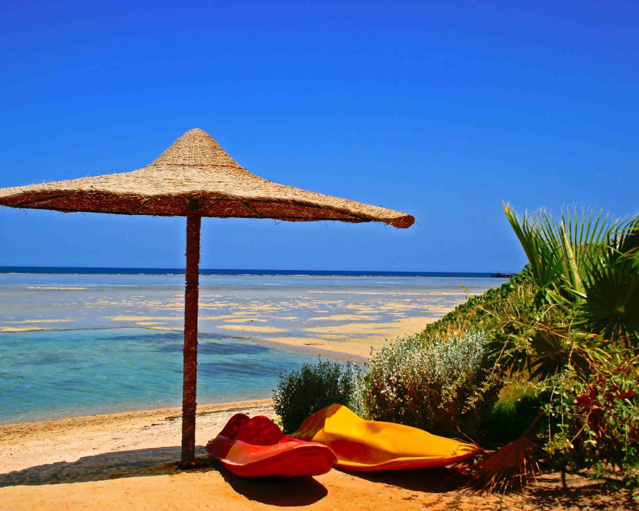 Осенний отдых на пляже на курорте Марса Алам, Египет